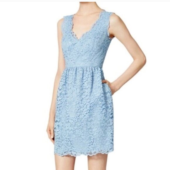 ๐ Shoshanna Sky Blue Lace Sleeveless Dress โ Size 8 - Picture 1 of 7